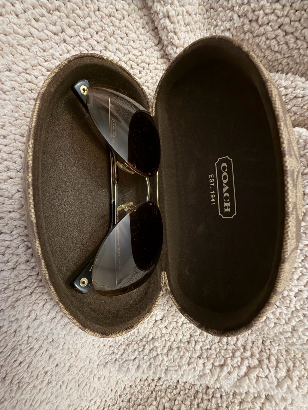 COACH Brown Gradient Aviator Sunglasses